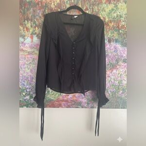 H&M Black Ruffled Women's Blouse